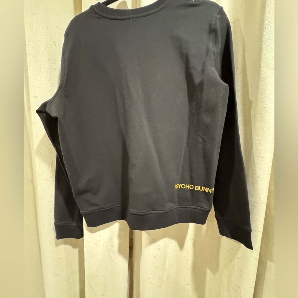 PSYCHO BUNNY WOMENS BEAUMONT SWEATSHIRT. Black. SZ M NWOT - Picture 6 of 7